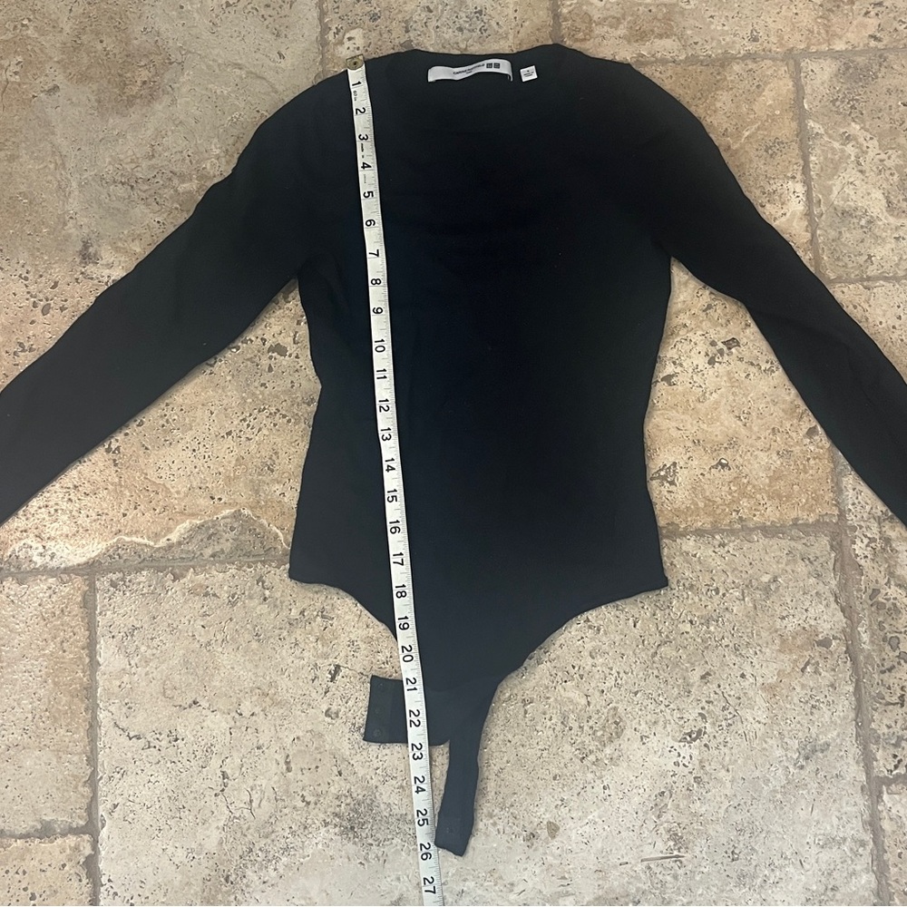 Carine Roitfeld for Uniqlo Black Long Sleeve Wool Blend Bodysuit